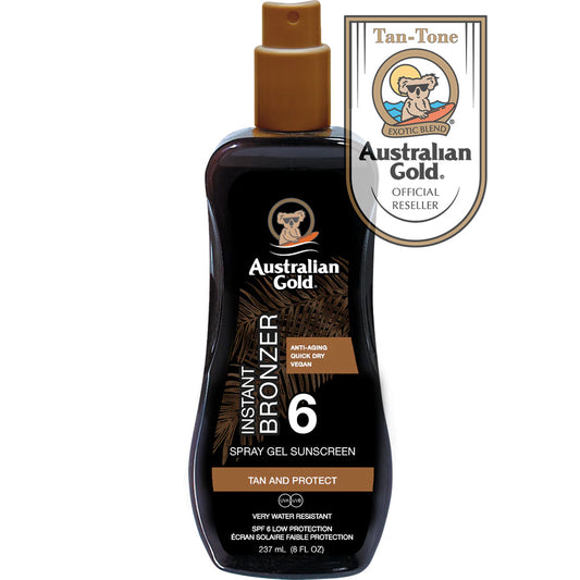 Australian Gold SPF 6 Spray Gel with Bronzer 237ml