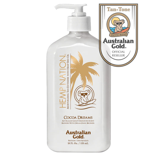 Australian Gold Hemp Nation Cocoa Dreams Moisturiser Tan Extender 535ml