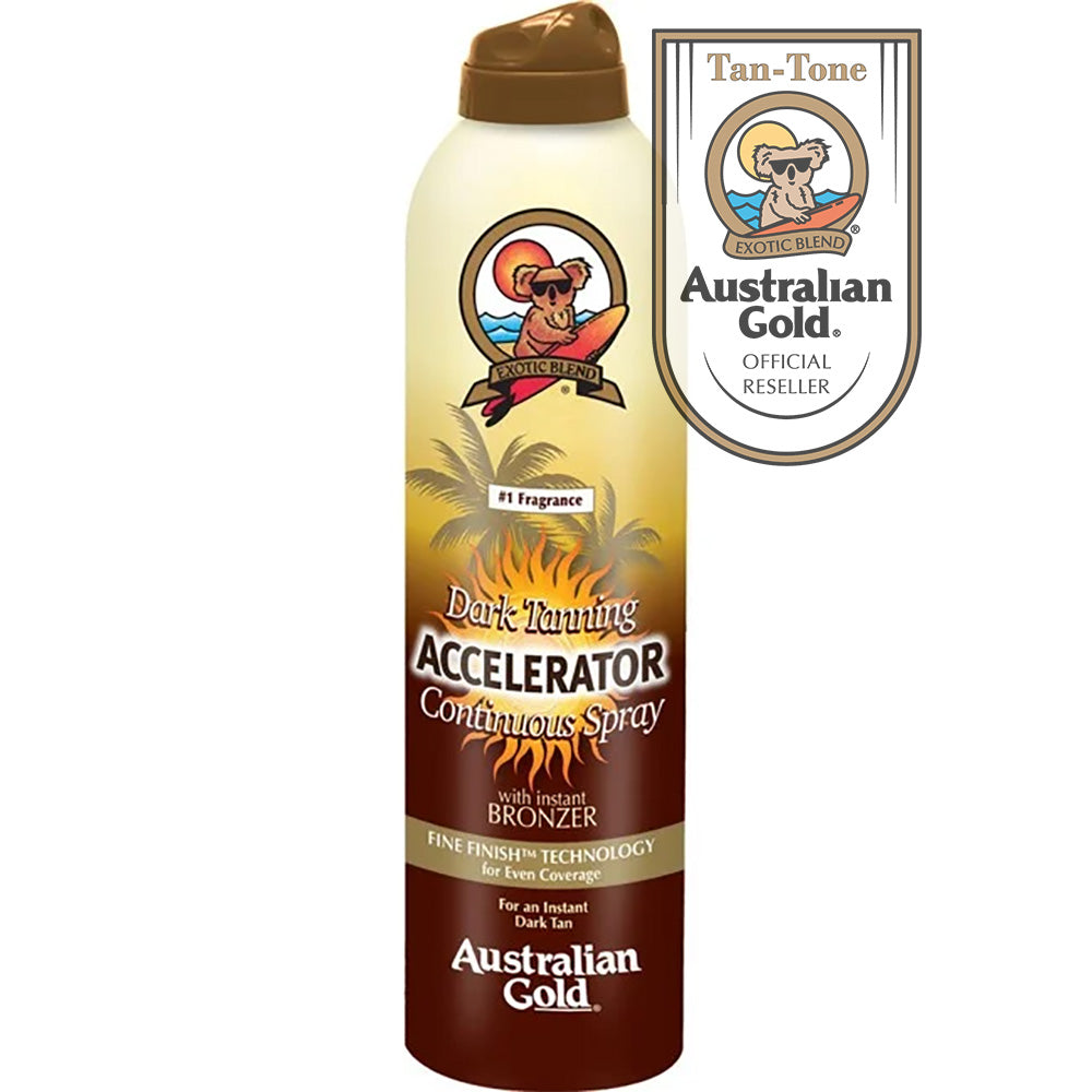 Australian Gold Dark Tanning Accelerator Continuous Spray+ Instant Bronzer 177ml