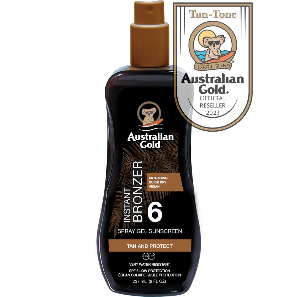 Australian Gold SPF 6 Spray Gel with Bronzer 237ml